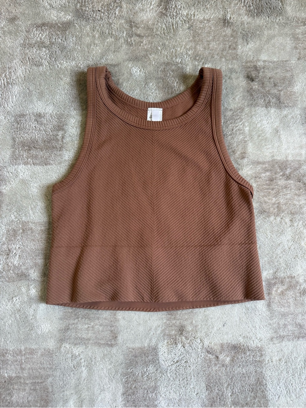Nikibiki Brown Ribbed Crop Tank Top
